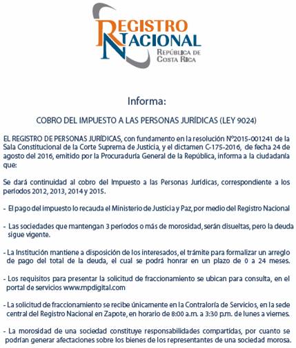 Registro nacional de personas jurídicas